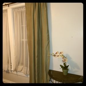 Pair of 81" JC Penney Home lined olive sage drapes